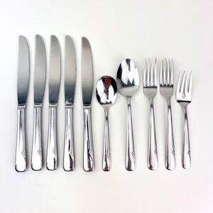 Oneida Flatware Mixed Lot 10 Pieces Stainless Steel Knives Forks Spoons